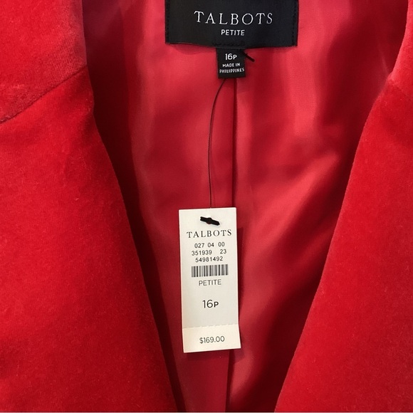Talbots Red Velvet Blazer New with Tags - Picture 6 of 7
